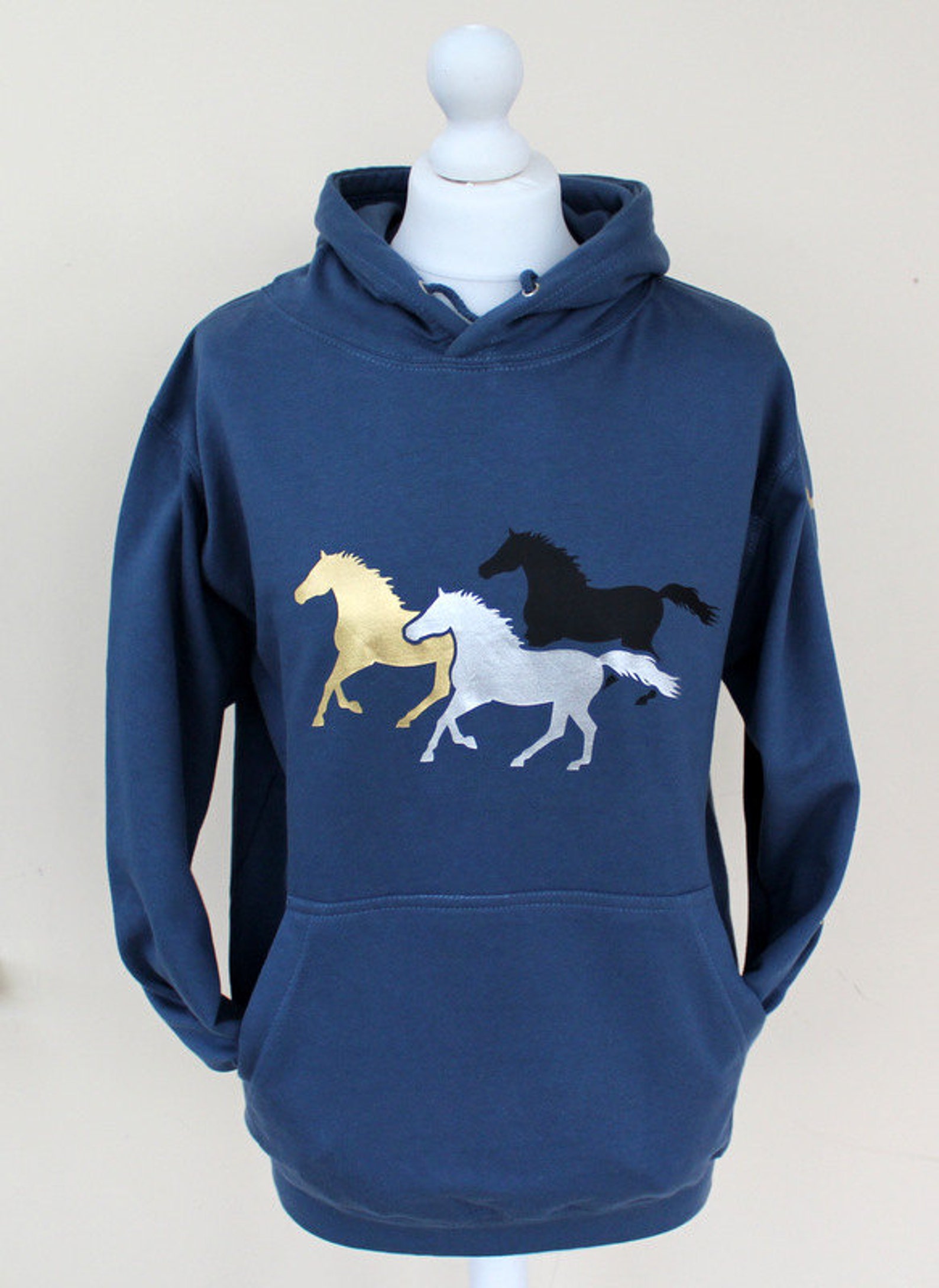 Horse Hoodie Galloping Horses Sweatshirt Etsy UK