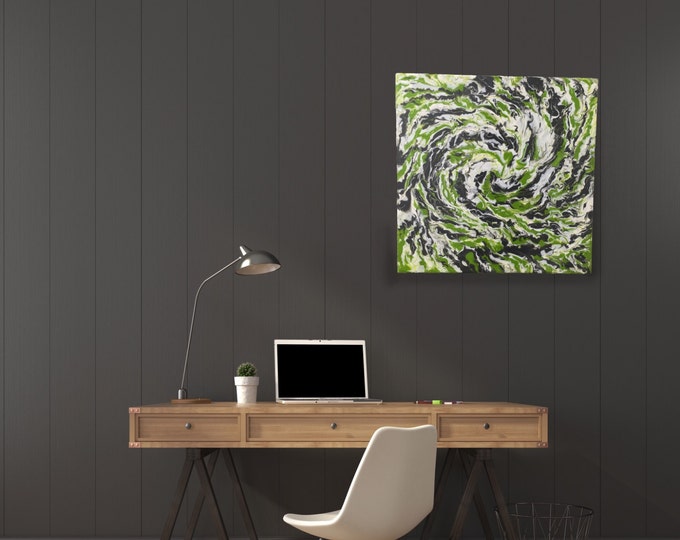 ORIGINAL Painting - "With a Twist" - abstract acrylic painting - experimental - inventive techniques