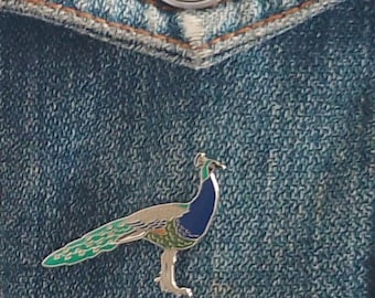 Pin esmaltado de pavo real: Pin de ave único, recuerdo de boda