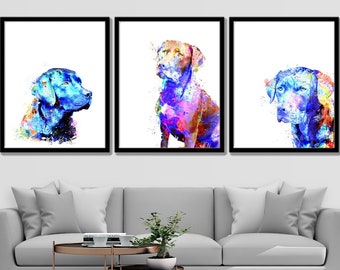 Labrador Retriever, Dog, Black Lab, Labrador Print, Animal, Pet, Dog Lover Gift, Colorful, Watercolor, Art Print, Wall Art, Home Decor