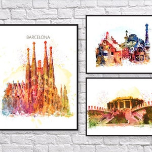 Barcelona Spain Barcelona Print Sagrada Familia Gaudi - Etsy