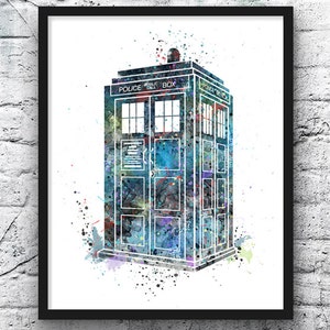 Doctor Who, Tardis, Dr Who, Doctor Who Wall Art, Doctor Who Gift, Doctor Who Print, Movie Poster, Watercolor, Art Print - 327