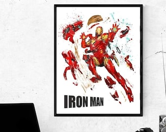 Iron Man Watercolor Art Print: Avengers Superhero Poster 1134