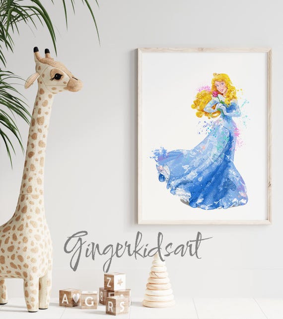 眠れる森の美女 水彩画：オーロラ姫 アートポスター 691 - Etsy 日本