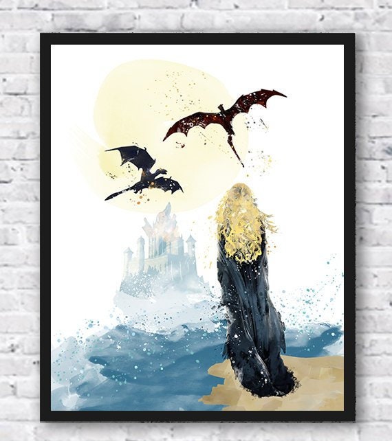 GAME OF THRONES WINTER IS HERE DAENERYS 24x36 POSTER GOT QUEEN OF DRAGONS FIRE!!