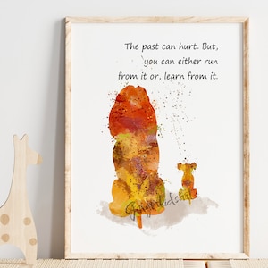 The Lion King Watercolor, Simba and Mufasa, Lion King Art Print, Poster, Nursery Wall Decor, Kids Room Decor, Wall Art, Fine Art -254