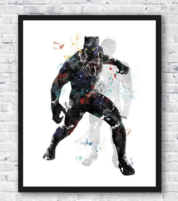 Black Panther Watercolor Art Print Avengers Superhero | Etsy