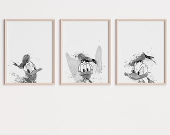 Donald Duck Watercolor Art Print: Kids Nursery Decor