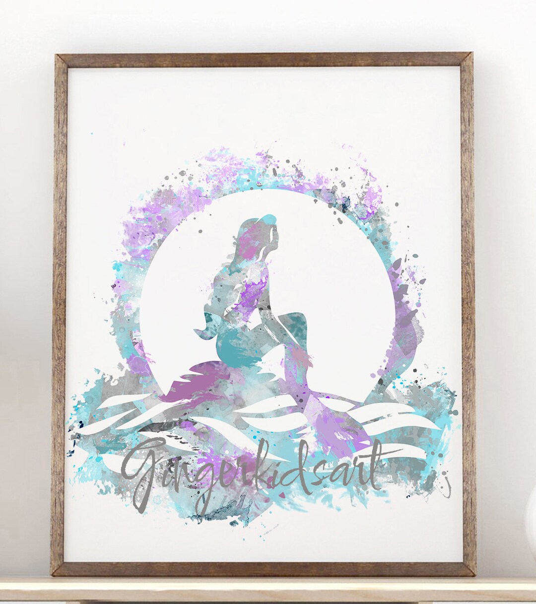 Princess Ariel Watercolor Print, Little Mermaid Painting, Art Print ...
