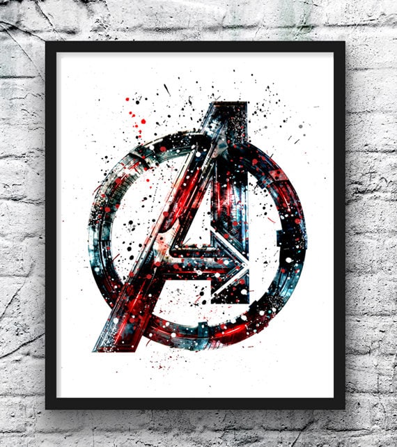 水彩画タッチ　アートポスター　アベンジャーズ アベンジャーズ、水彩画、スーパーヒーロー、水彩画、アイアン