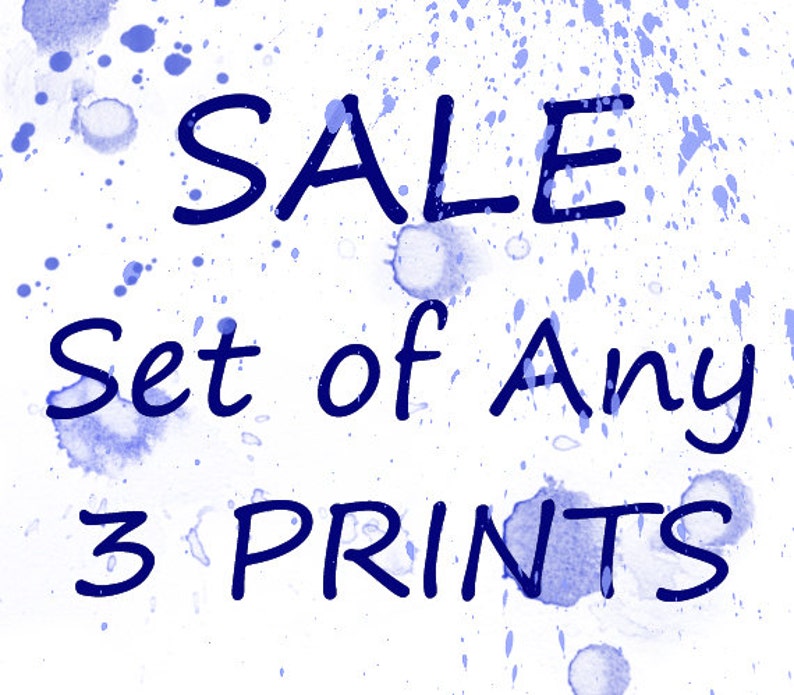 Make Your Set of Any 3 Watercolor Prints, Watercolor Art, Home Decor, Wall Art image 1