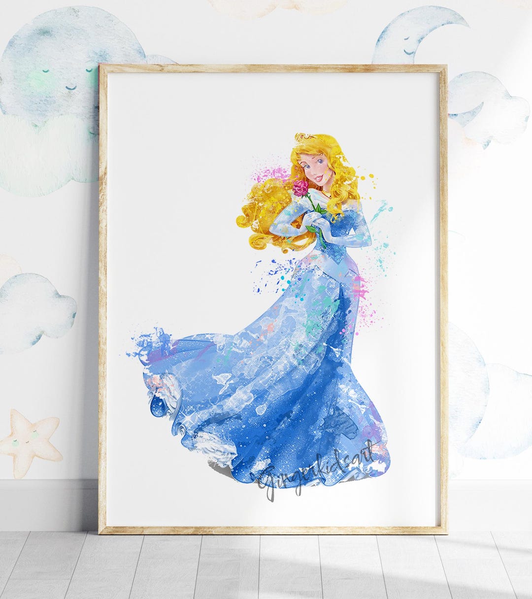 眠れる森の美女 水彩画：オーロラ姫 アートポスター 691 - Etsy 日本