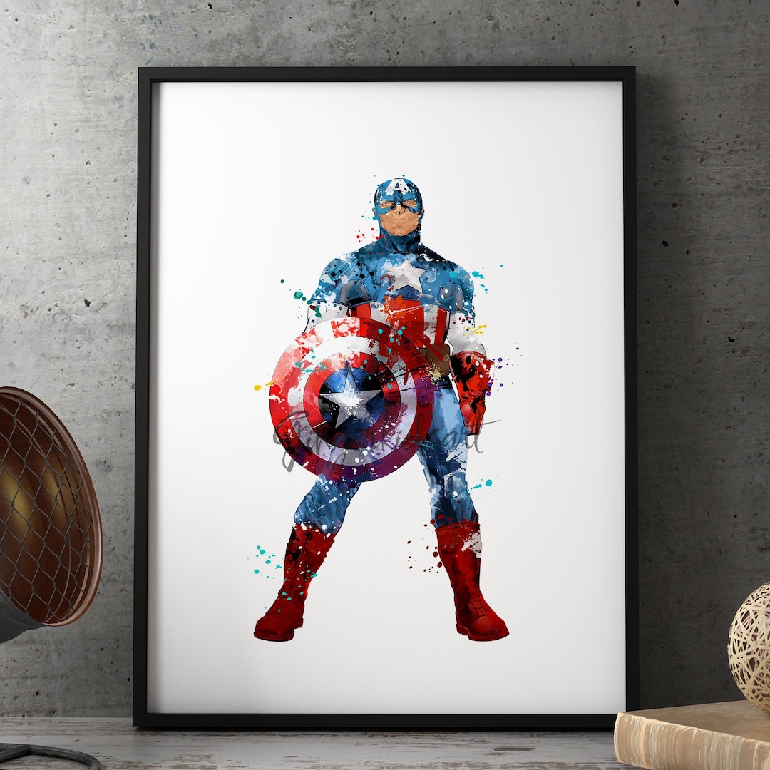 色鉛筆で絵を描くキャプテン・アメリカ 色鉛筆でキャプテンアメリカを描いてみた - Drawing Captain