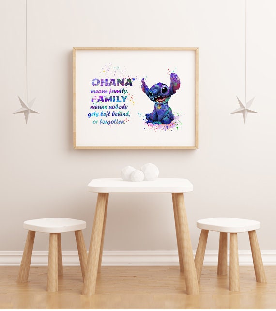 Set of 3 Personalised Disney Lilo and Stitch Wall Art Bedroom Print Girl  Gift UK