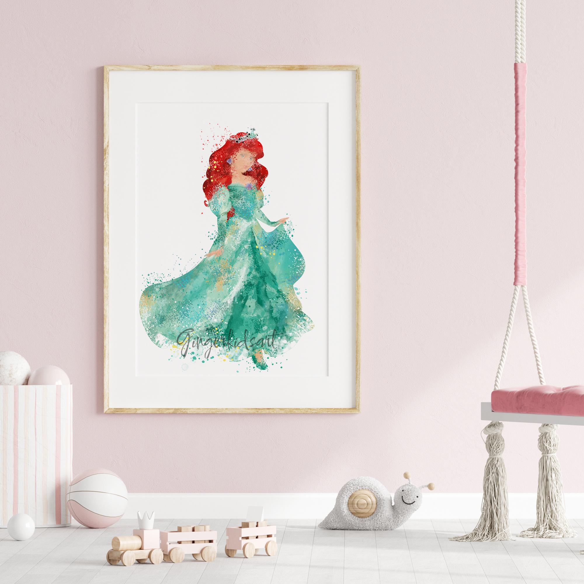 Princess Ariel Watercolor Art Print: Little Mermaid Movie Poster 321 - Etsy