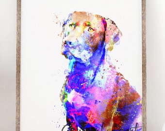 Labrador Retriever, Black Labrador, Animal, Dog Lover Gift, Watercolor, Art Print, Wall Art, Home Decor