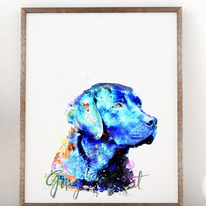 Labrador Retriever, Dog, Black Labrador, Black Lab, Labrador Print, Animal, Pet, Dog Lover Gift, Watercolor, Art Print, Wall Art, Home Decor