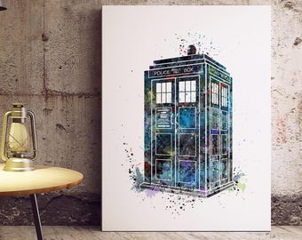 Impressão em aquarela da TARDIS: pôster do filme Doctor Who 327