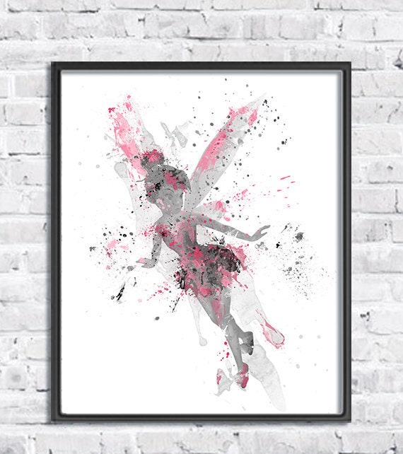 Tinkerbell Fee Aquarell Kunstdruck Peter Pan Baby Girl Nursery Movie Poster Nursery Decor Kids Room Decor Wall Art 664 2