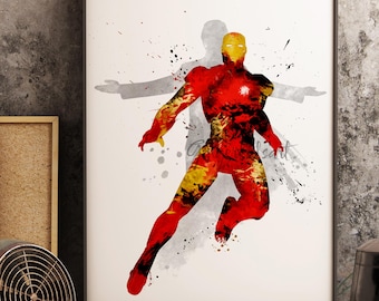 Iron Man Watercolor Art Print: Avengers Superhero Poster 315