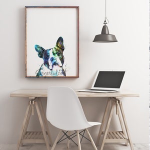 Boston Terrier, Boston Terrier Gifts, Watercolor, Art Print, Dog, Animal, Pet, Dog Lover Gift, Dogs, Puppy, Wall Art, Home Decor 960-1 image 2