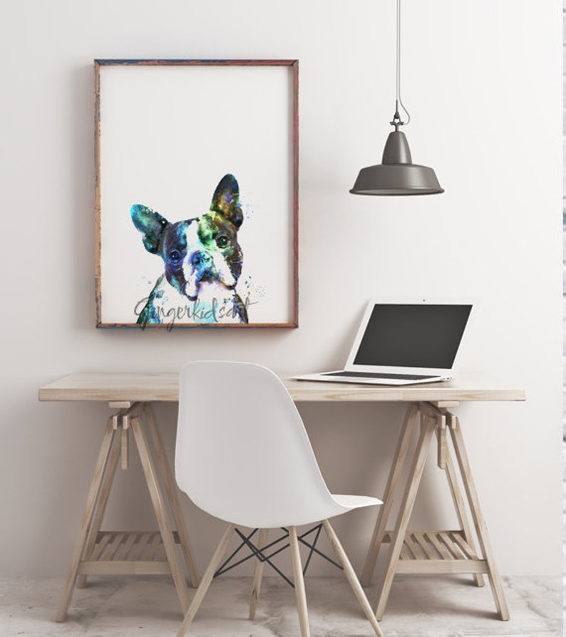 Boston Terrier, Boston Terrier Gifts, Watercolor, Art Print, Dog, Animal, Pet, Dog Lover Gift, Dogs, Puppy, Wall Art, Home Decor 960-1 image 2