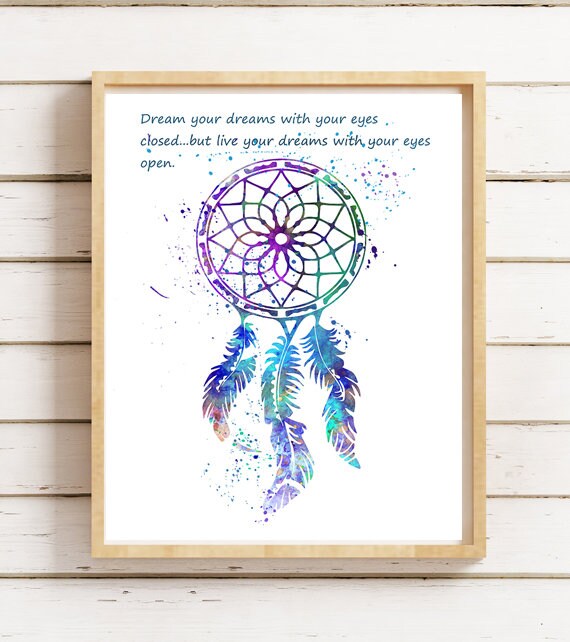 Dream Catcher, Watercolor, Art Print, Quote, Native American, Dreamcatcher,  Inspirational, Boho, Yoga Poster, Home Decor, Wall Art 243 - Etsy Norway