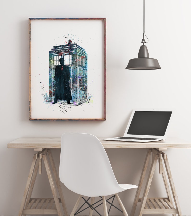 Doctor Who Watercolor Art Print: Tardis Movie Poster 359 - Etsy