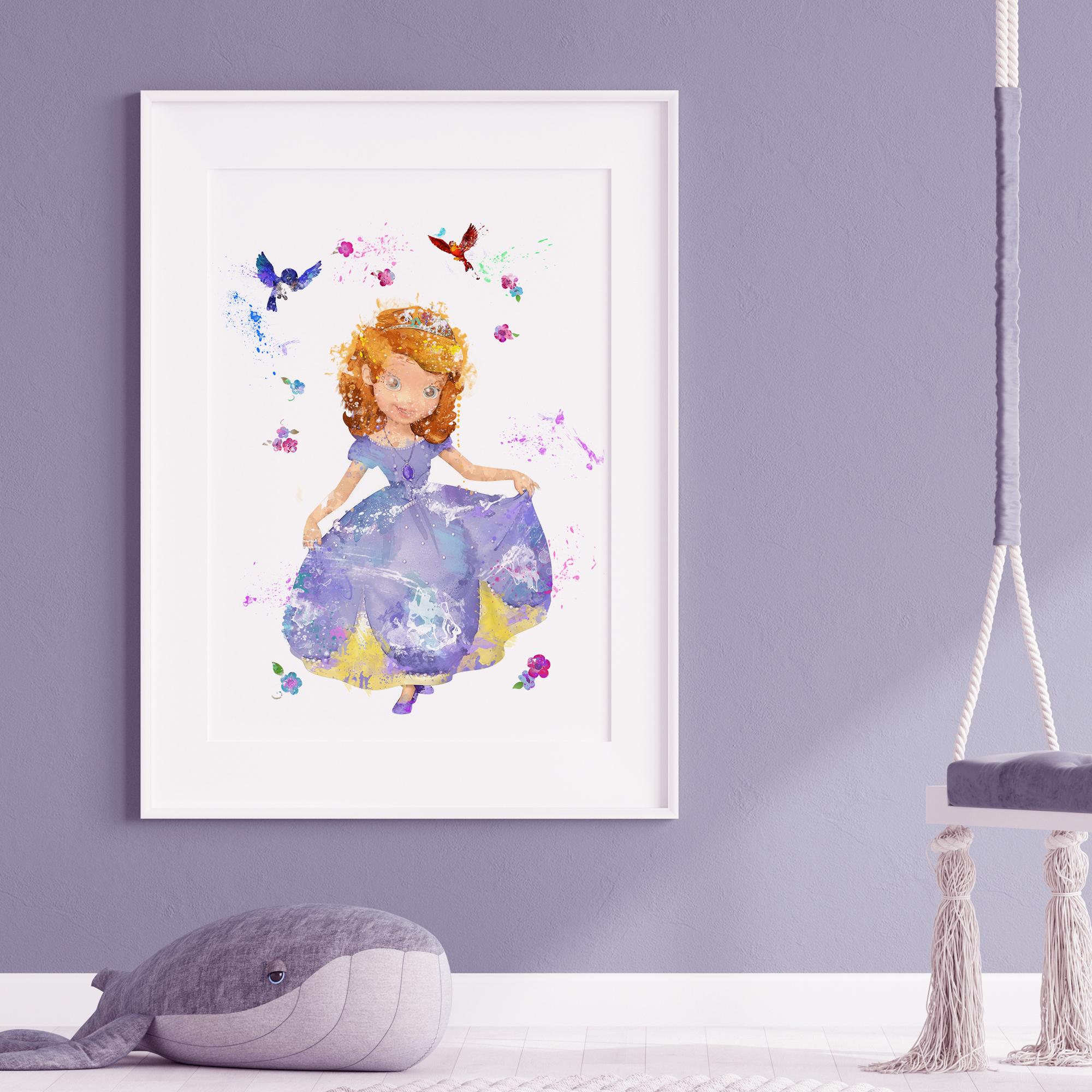 ちいさなプリンセスソフィア 水彩画プリント 保育園 子供部屋