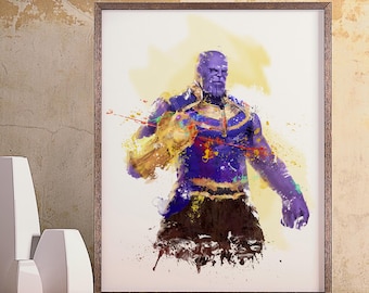 Thanos Watercolor Art Print: Avengers Superhero Poster 1022