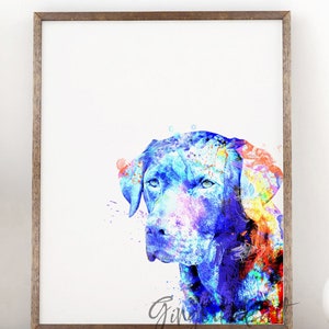 Labrador Watercolor Print, Animal Poster, Dog Art, Lab Retriever Painting - 1012