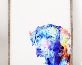 Labrador Watercolor Print, Animal Poster, Dog Art, Lab Retriever Painting - 1012