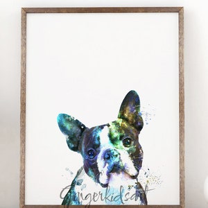 Boston Terrier, Boston Terrier Gifts, Watercolor, Art Print, Dog, Animal, Pet, Dog Lover Gift, Dogs, Puppy, Wall Art, Home Decor 960-1 image 1