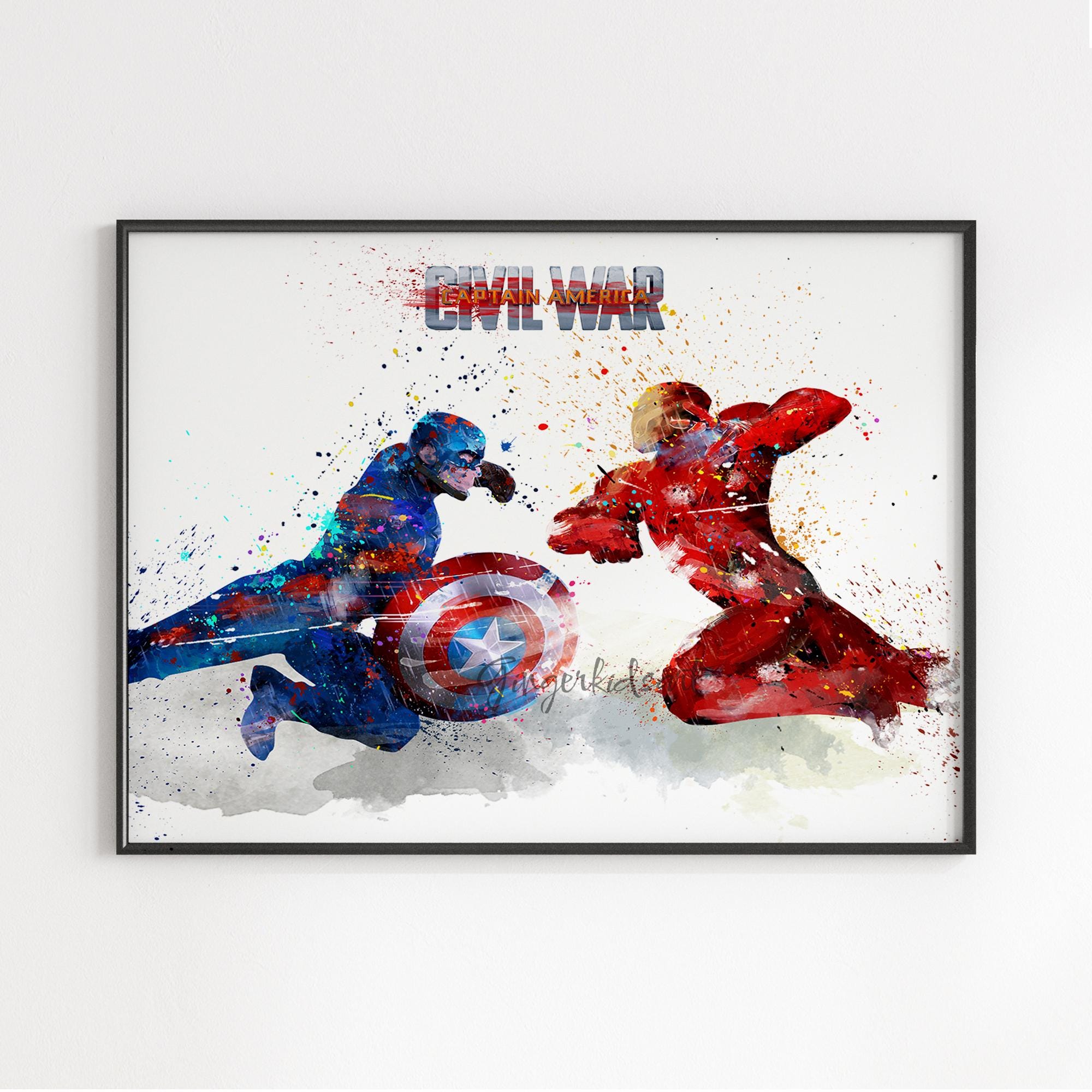 Marvel MCU Affiche Murale Captain America Civil War Type 1 Format A4