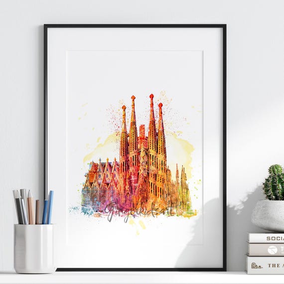真作【定価7万】サグラダファミリア 世界遺産 水彩　絵画 サグラダファミリア」 by 山崎 英男｜Artmeter｜暮らしを彩るアートが