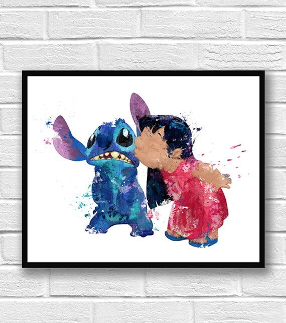 Stitch Watercolor Painting Ideas - Stitch Drawing from Lilo and Stitch