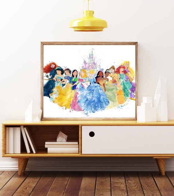 Disney Princess Watercolor Wall Art