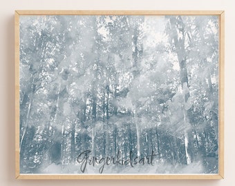 Impression d'arbre, aquarelle, impression d'art, terre, arbre, nature, impression de forêt, impression de nature, art de mur d'arbre, décor à la maison - 1175