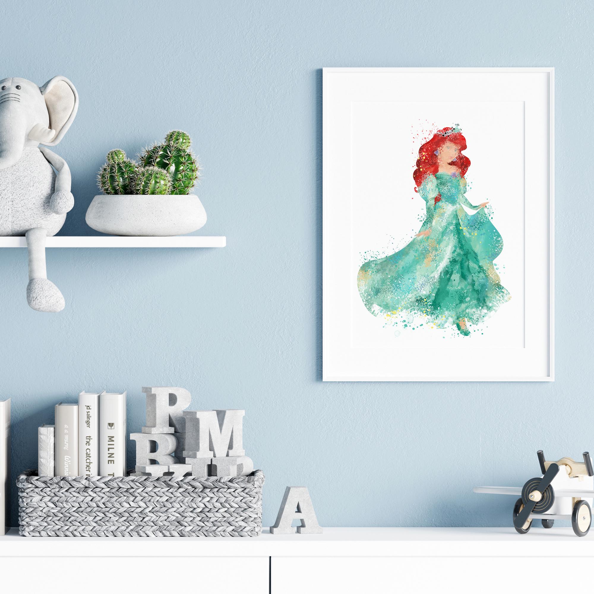 Princess Ariel Watercolor Art Print: Little Mermaid Movie Poster 321 - Etsy