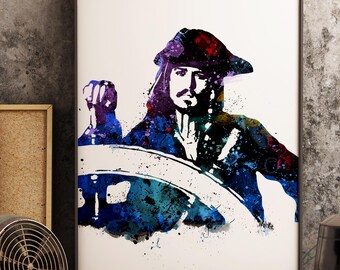ジャック・スパロウ船長の水彩画：パイレーツ・オブ・カリビアン