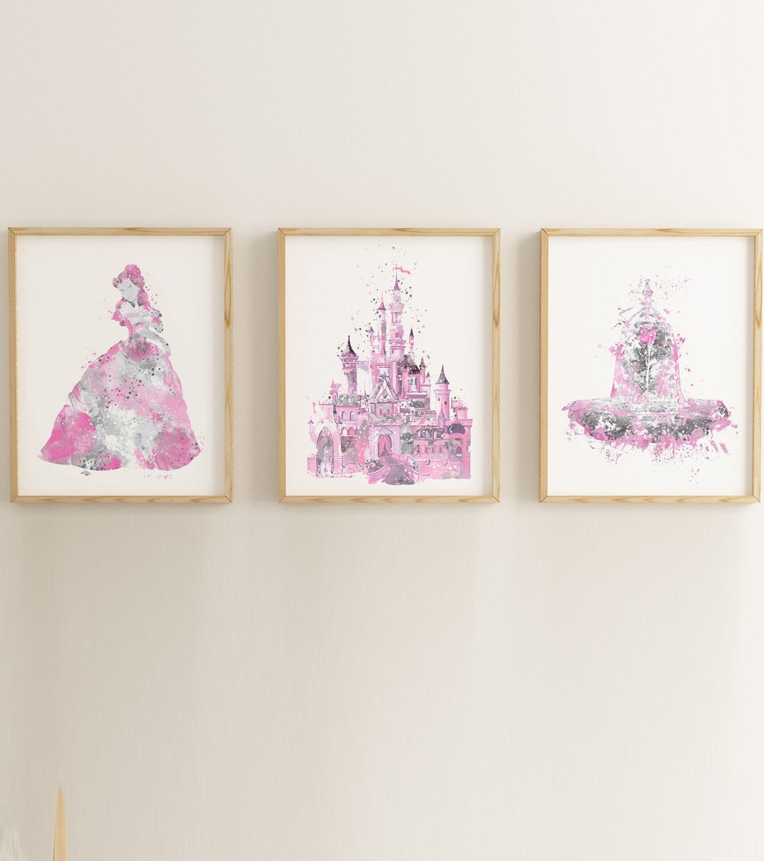 Princess Belle Watercolor Print, Castle Art, Beauty and Beast ...
