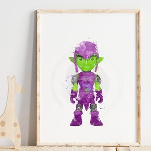 Gobby, Spidey, Baby Spiderman, Impresión de acuarela, Superhéroe, Póster de película, Vengadores, Marvel, Arte de pared, Baby Shower, Decoración de habitación infantil