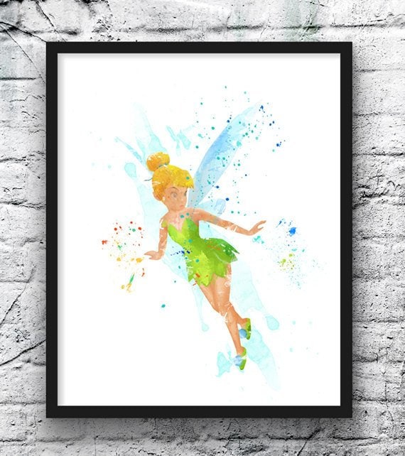 Canvas Tinker Bell Tink Walt Disney Fairy Home Decor Art Print Poster
