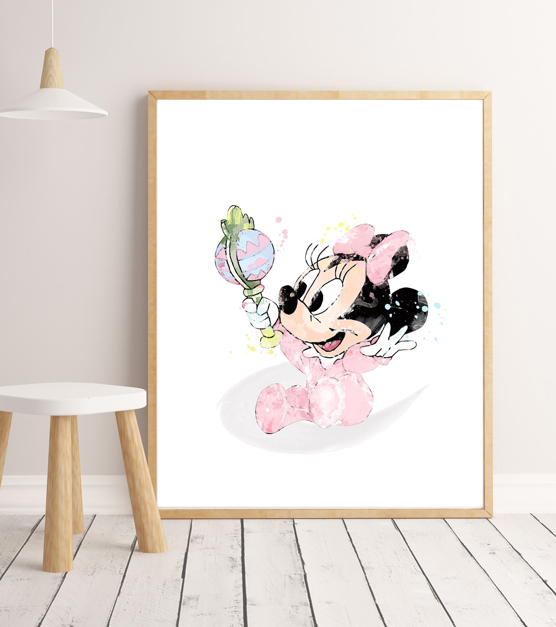 Minnie Mouse print, Minnie mouse art, minnie mouse painting, Disney  painting, disney fanart, watercolour cartoon print, gift for children