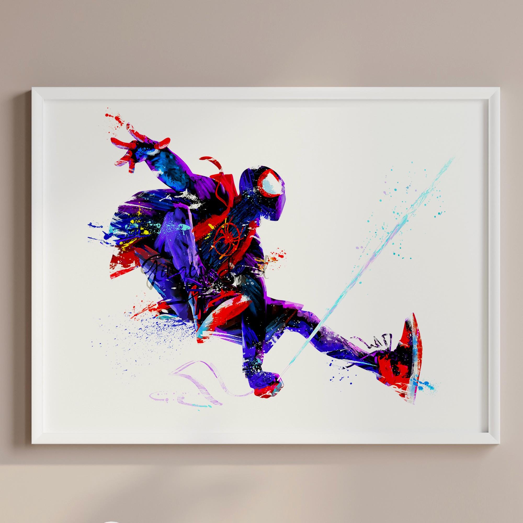 No.172フレーム付きキャンバスアート　アベンジャーズ　スパイダーマン Amazon.co.jp: キャンバスウォールアート水彩キャンバス絵画