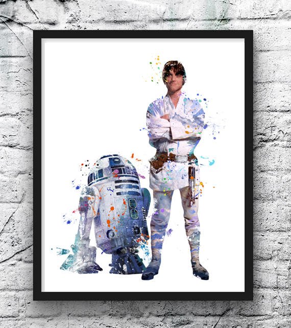 Anakin Skywalker Star Wars Poster Print Watercolor Wall Decor Art Picture