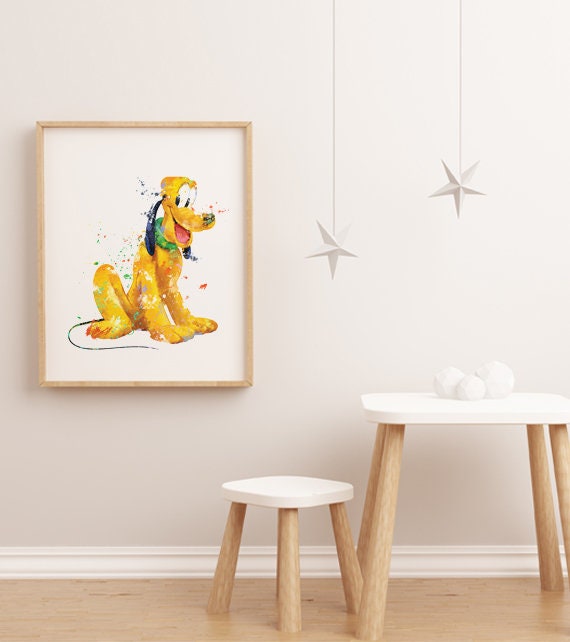 Pluto Watercolor Print, Disney Art, Nursery Decor - Etsy