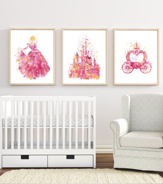 Cinderella, Princess, Watercolor, Art Print, Castle, Carriage, Pink, Movie  Poster, Girl, Kids Room Decor, Nursery Decor, Wall Art 71-1-2 - Etsy