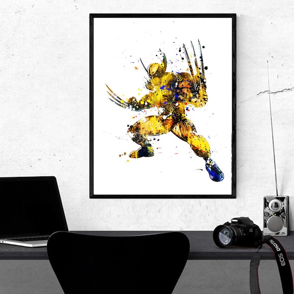 The X-Men Watercolor Print, Wolverine Art, Charles Xavier, Superhero, Kids Room Decor, Movie Poster, Wall Art, Home Decor, Nursery Art - 403