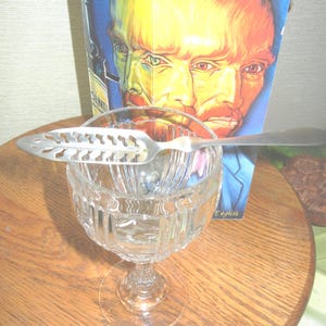 One 8 oz Absinthe Glass /Spoon Fostoria Stem PONTARLIER Style 1935 to 1943